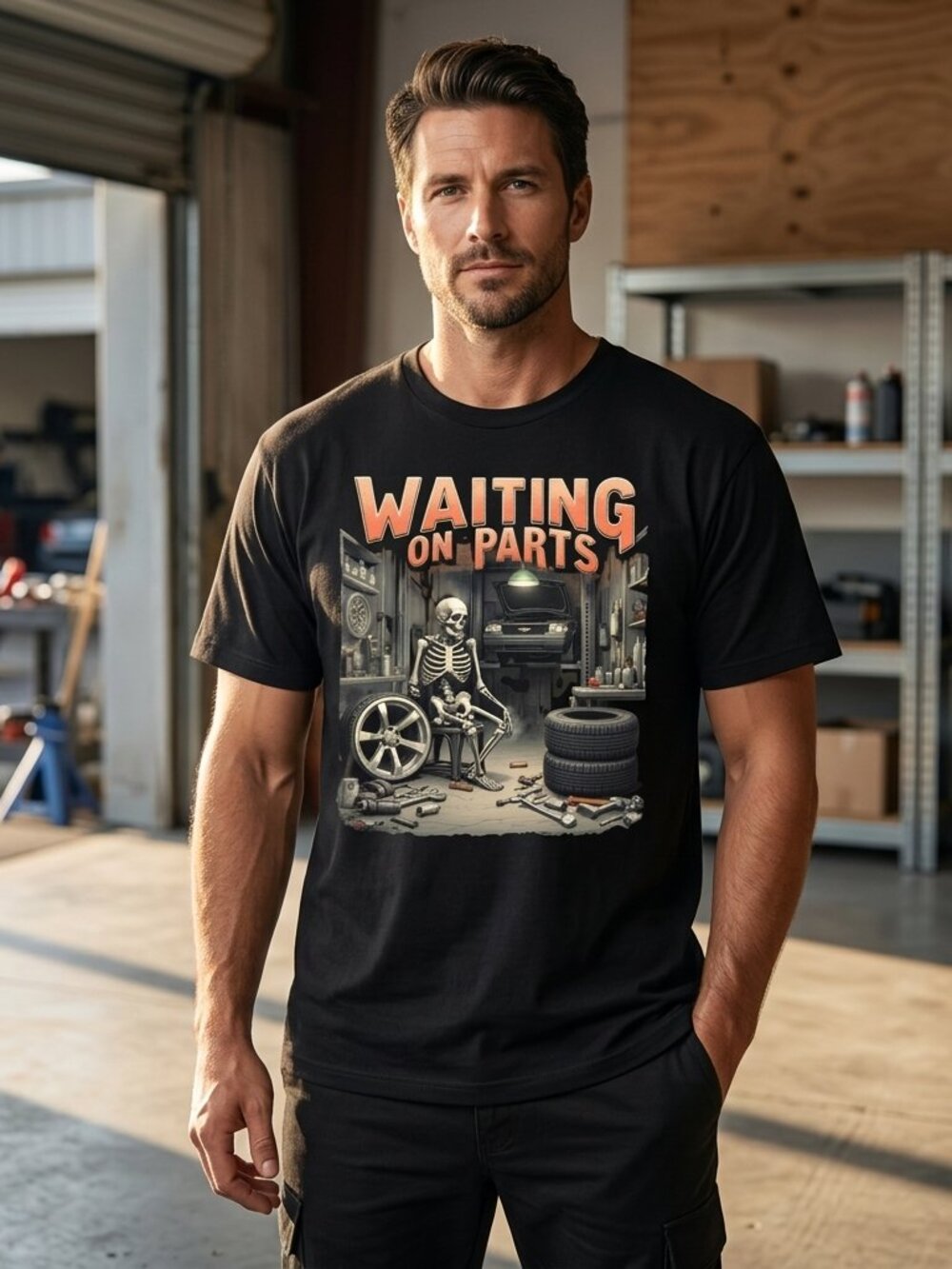 Waiting on Parts Garage Tee • Vintage Mechanic Humor Shirt • Unisex Auto Street